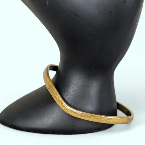 Vintage Sergio Lub Hammered Copper Open Bangle - Picture 1 of 5
